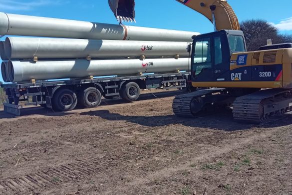 Acueducto a General Pico: llegaron los primeros caños para iniciar la obra